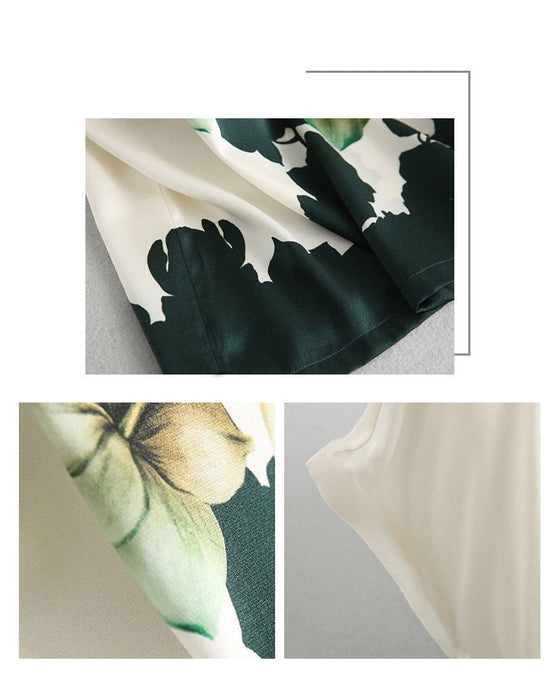 Bedrucktes Kurzarm-T-Shirt aus Eisseide