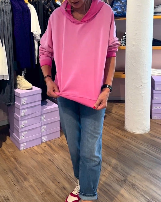 Lässiger Kapuzenpullover mit Farbverlauf