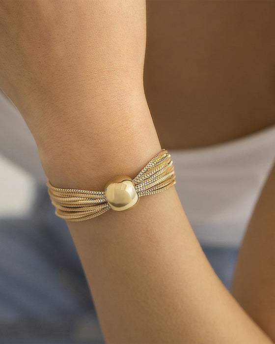 Geschichtetes stapelbares geometrisches Kugel-Halskettenarmband
