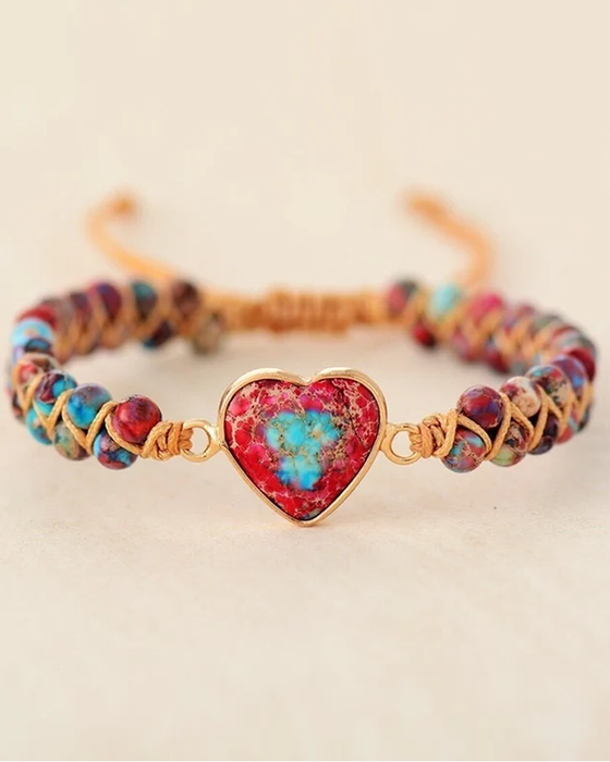 Leidenschaftliches Herz-Jaspis-Armband