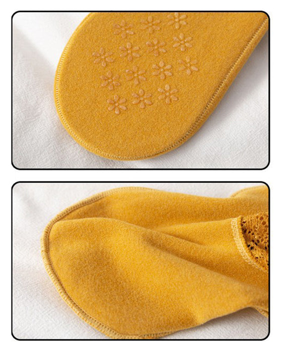 Neue warme Socken mit modischer Spitze