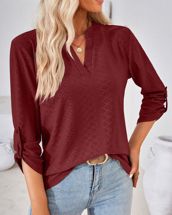 Elegante Damenbluse mit V-Ausschnitt