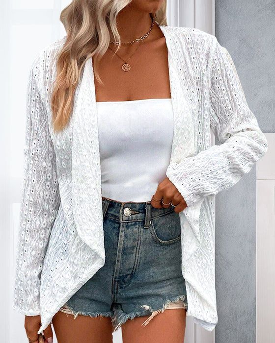 Hohler, einfarbiger, eleganter Cardigan