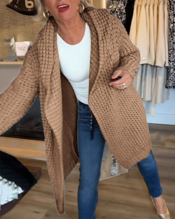 Feste Farbe Strickjacke