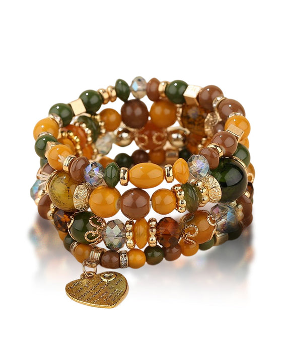 Geschichtetes Herz-Perlen-Armband