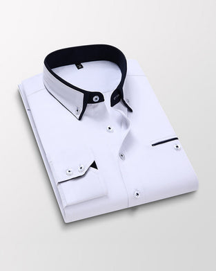 Einfarbiges Hemd mit Revers