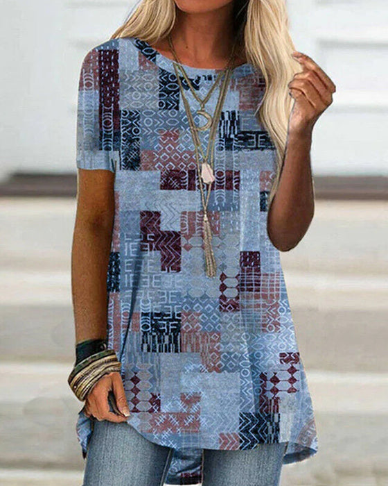 Kurzarm-t-shirt mit aufdruck