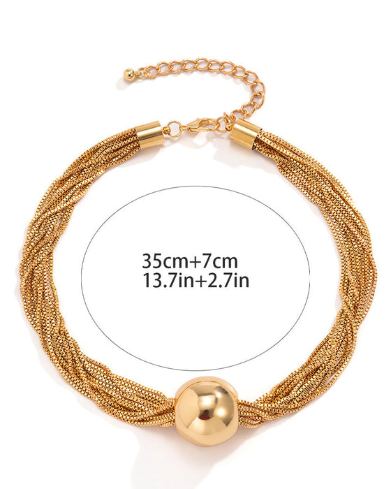 Geschichtetes stapelbares geometrisches Kugel-Halskettenarmband