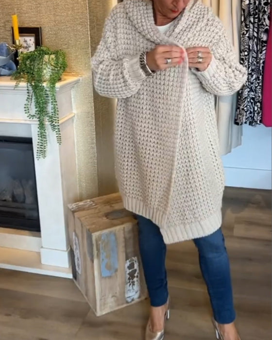 Feste Farbe Strickjacke