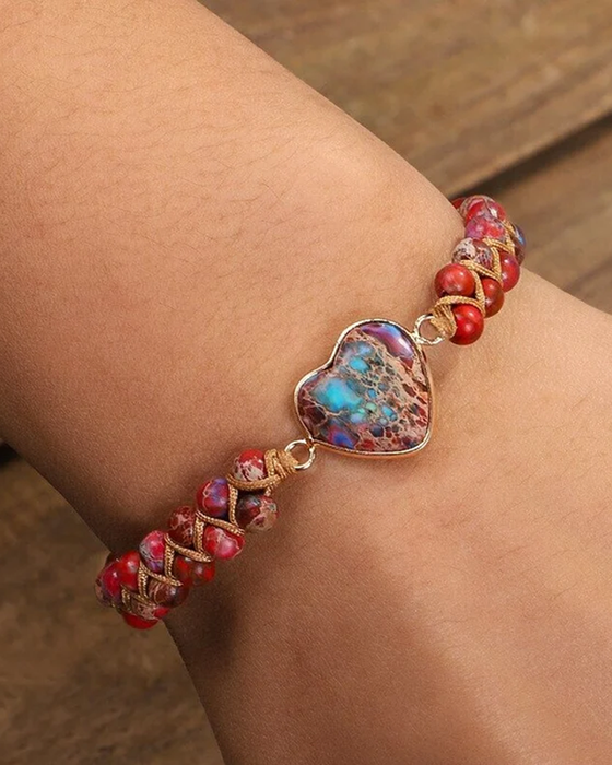 Leidenschaftliches Herz-Jaspis-Armband
