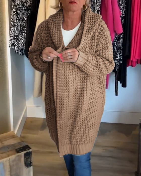 Feste Farbe Strickjacke