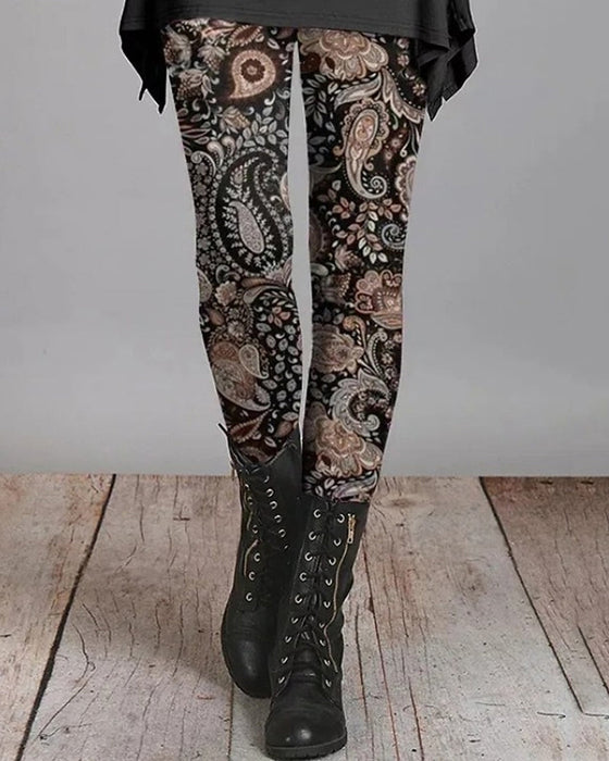 Retro-Leggings Im Ethnischen Stil