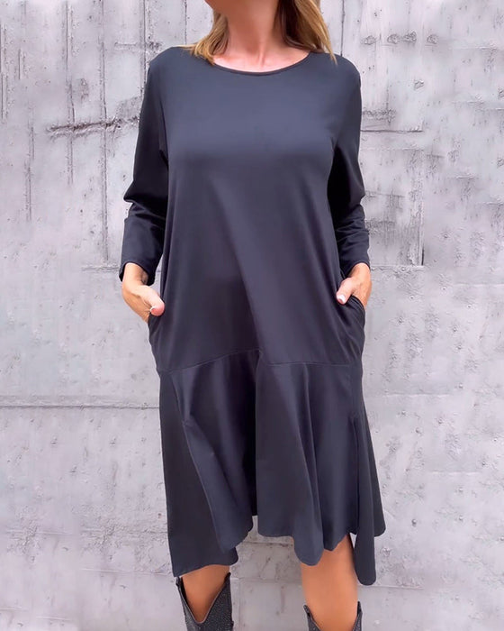 Lockeres Kleid Mit Tasche
