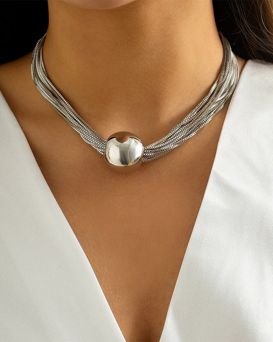 Geschichtetes stapelbares geometrisches Kugel-Halskettenarmband