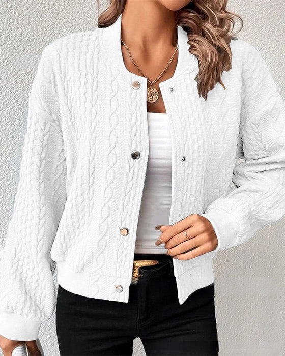 Einfarbiger Cardigan mit Knöpfen
