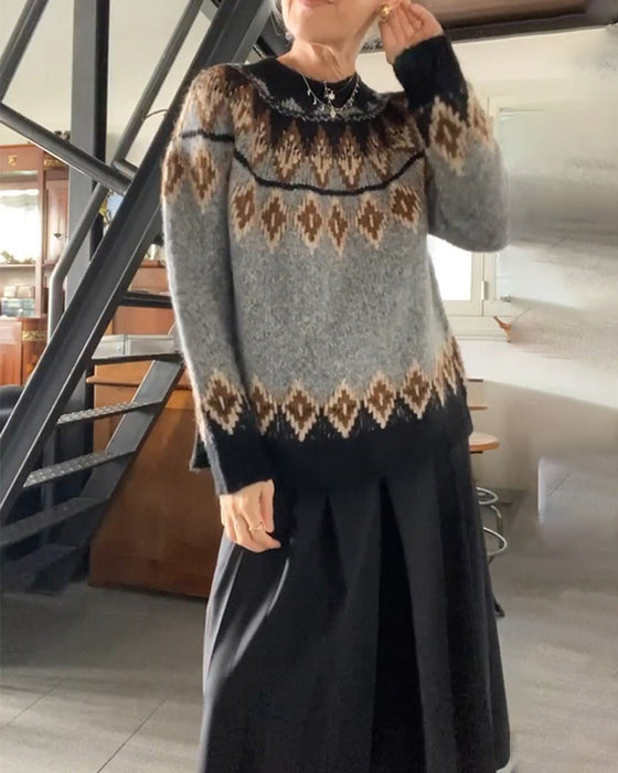Pullover mit kontrastierendem geometrischem Muster
