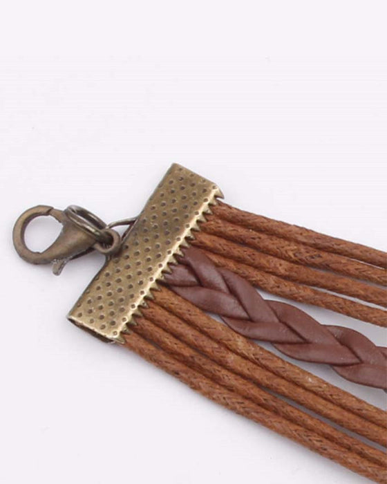 Baum des Lebens unendlich glauben Retro-Kordel-Lederarmband