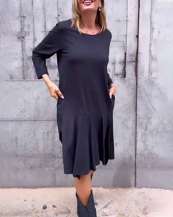 Lockeres Kleid Mit Tasche