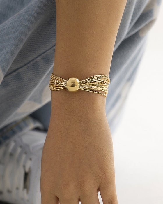 Geschichtetes stapelbares geometrisches Kugel-Halskettenarmband