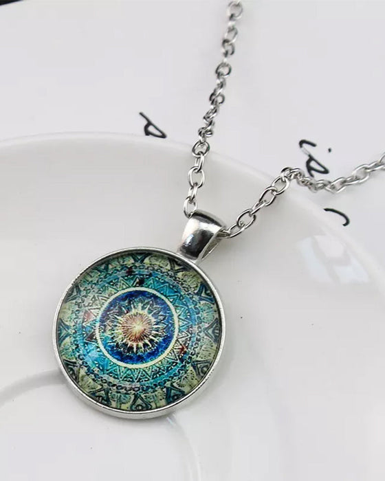 Mandala-blumenzeit-edelstein-halsketten-set
