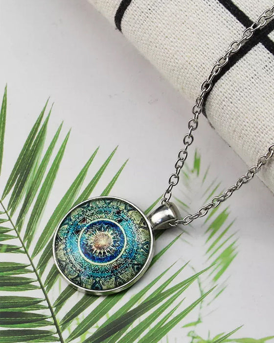Mandala-blumenzeit-edelstein-halsketten-set
