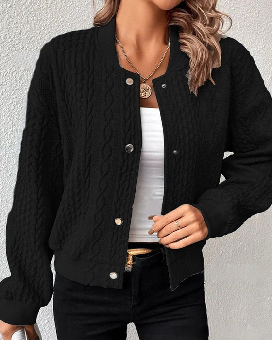 Einfarbiger Cardigan mit Knöpfen