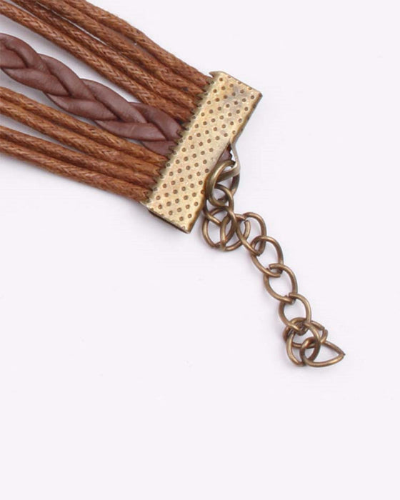 Baum des Lebens unendlich glauben Retro-Kordel-Lederarmband