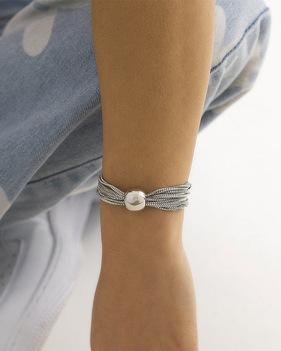 Geschichtetes stapelbares geometrisches Kugel-Halskettenarmband