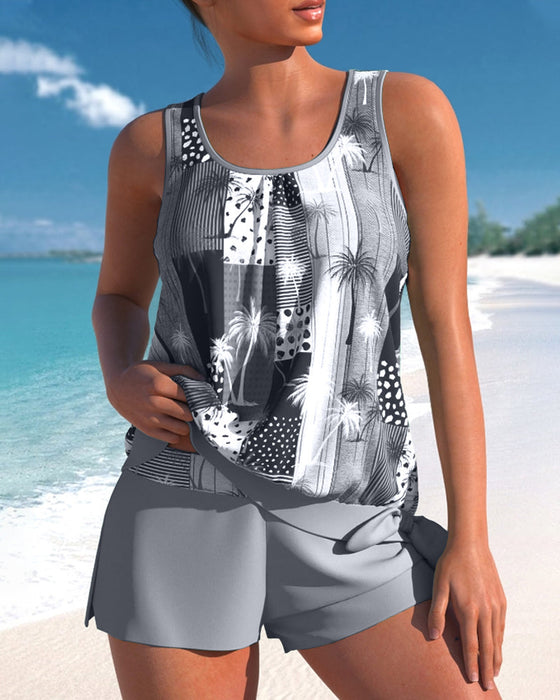 Tankini-Badeanzug-Set mit Kokosnuss-Print