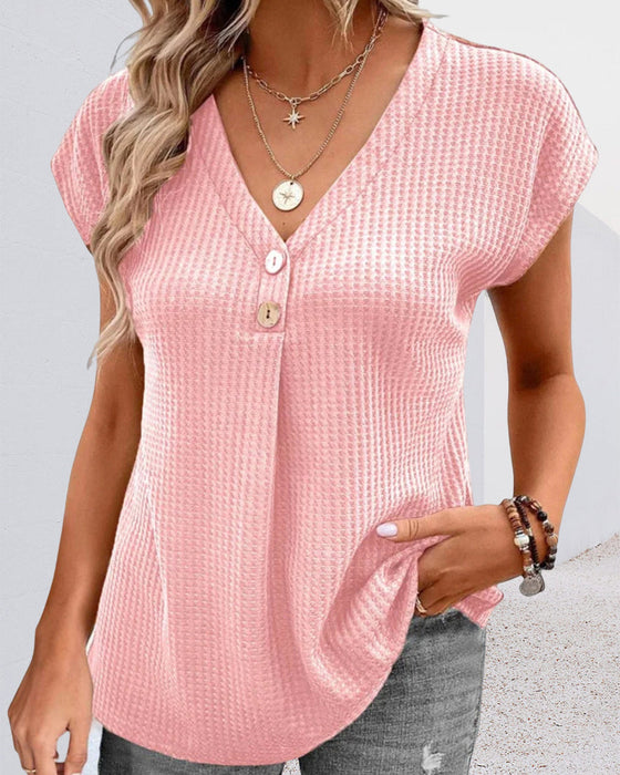 Schlichtes T-Shirt mit V-Ausschnitt