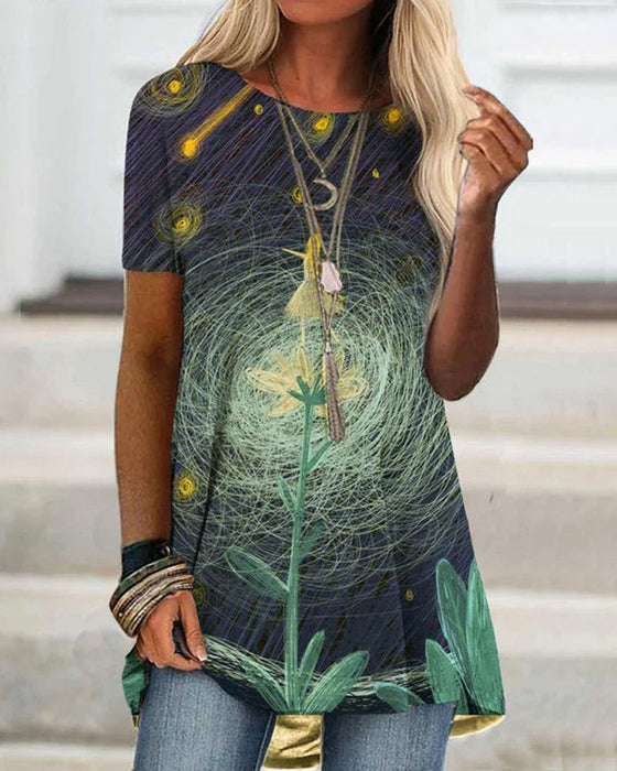 Kurzarm-t-shirt mit aufdruck