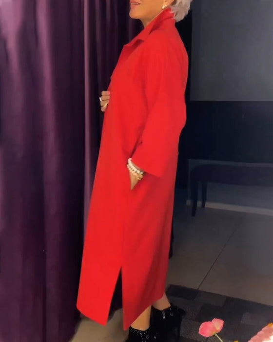 Kleid mit legerer Passform und Hemdkragen