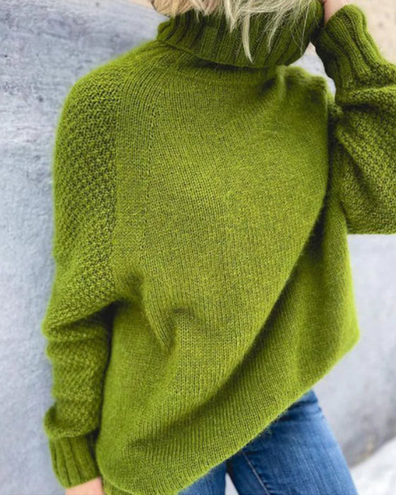 Einfarbiger Rollkragenpullover
