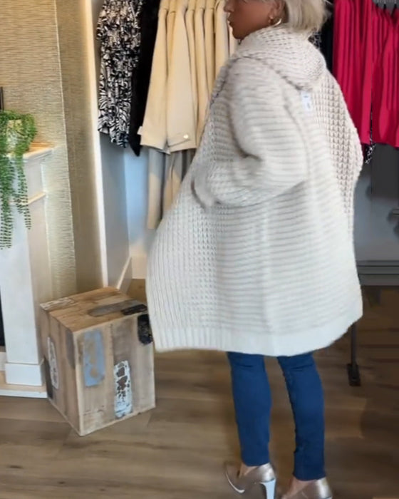 Feste Farbe Strickjacke