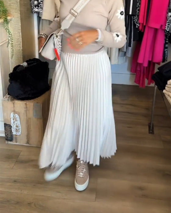 Einfarbiges Plisseekleid