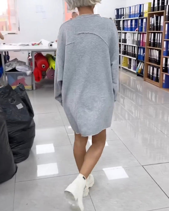 Rundhalsausschnitt Lässiges Shiftkleid