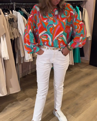Bluse mit lockeren Commuter-Styles und Prints