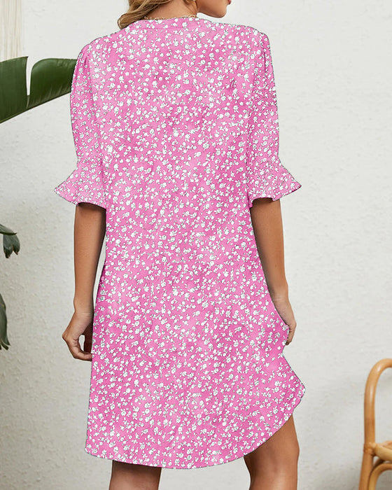 Grünes Blumenkleid für Damen