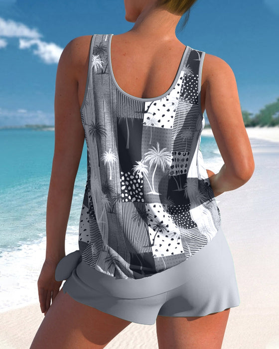 Tankini-Badeanzug-Set mit Kokosnuss-Print
