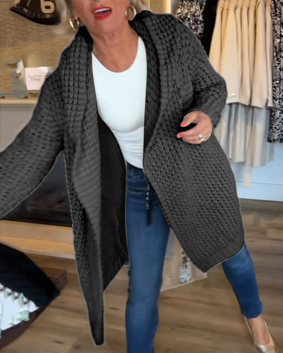 Feste Farbe Strickjacke