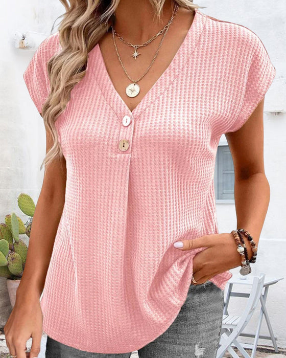 Schlichtes T-Shirt mit V-Ausschnitt