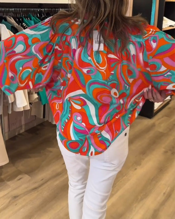 Bluse mit lockeren Commuter-Styles und Prints