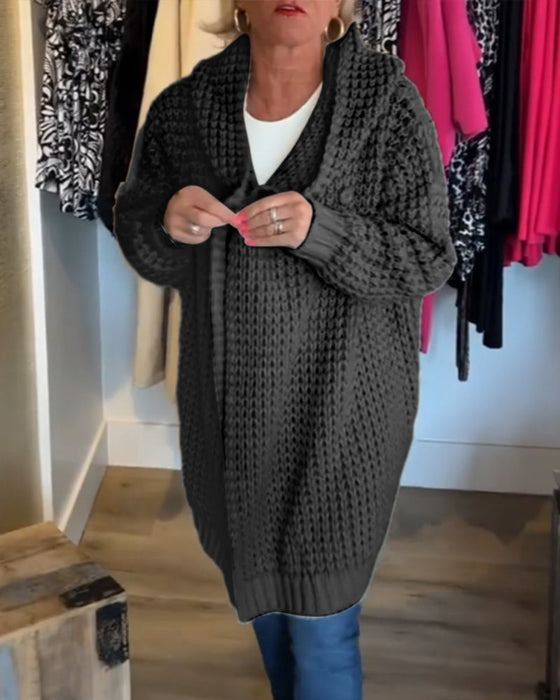 Feste Farbe Strickjacke
