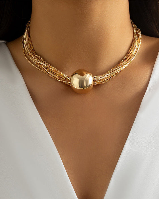 Geschichtetes stapelbares geometrisches Kugel-Halskettenarmband