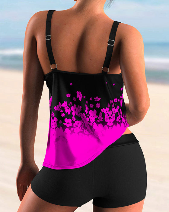 Tankini-Set mit Blumenmuster