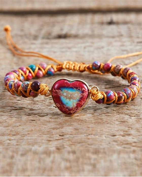Leidenschaftliches Herz-Jaspis-Armband