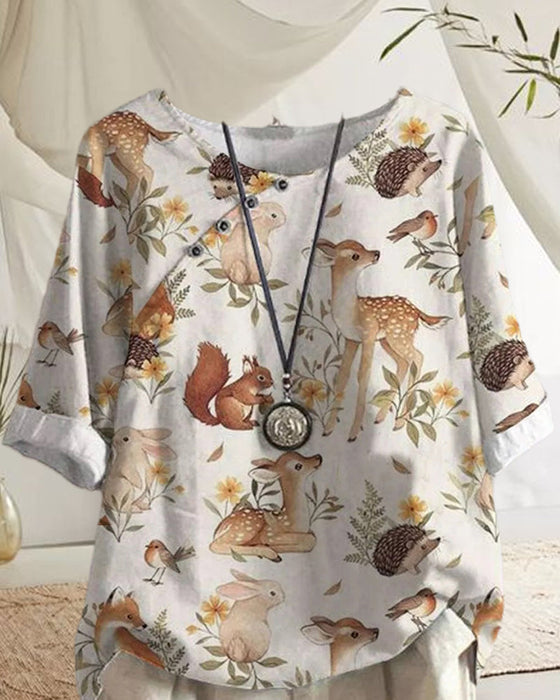 Blumen-t-shirt mit halben ärmeln