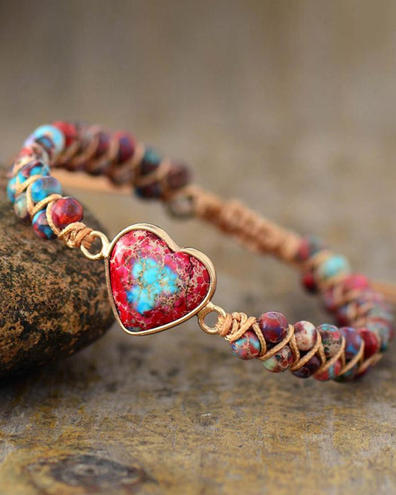 Leidenschaftliches Herz-Jaspis-Armband