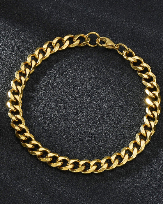 Sechs seiten poliertes titanarmband