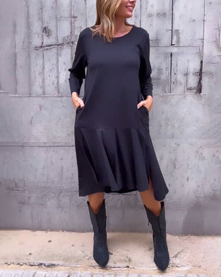 Lockeres Kleid Mit Tasche